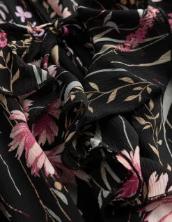 Bluse - Volants - schwarz