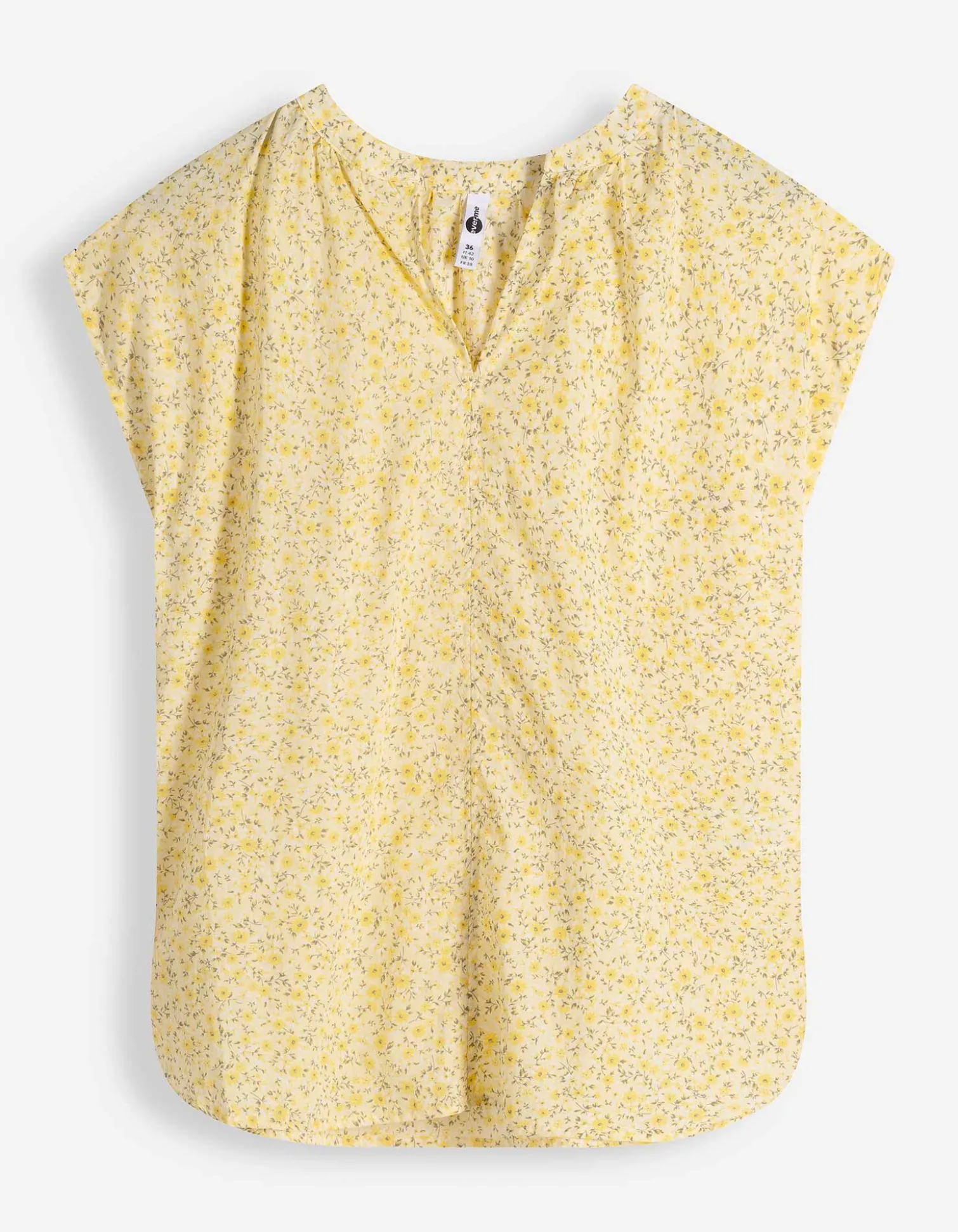 Blusenshirt - Allover-Print - hellgelb