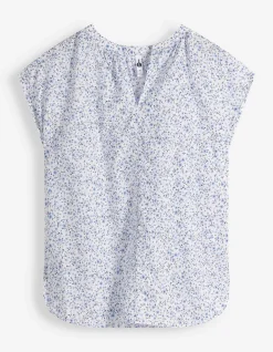 Blusenshirt - Allover-Print - hellblau