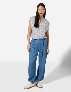 Blusenshirt - Allover-Print - hellblau
