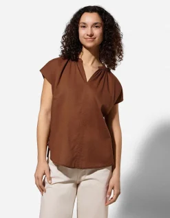 Blusenshirt - einfarbig - braun
