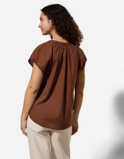 Blusenshirt - einfarbig - braun