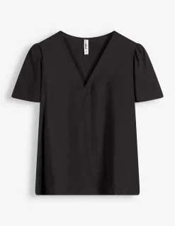Blusenshirt - einfarbig - schwarz