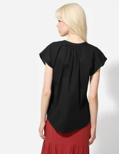 Blusenshirt - einfarbig - schwarz