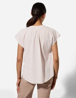 Blusenshirt - Streifen - beige