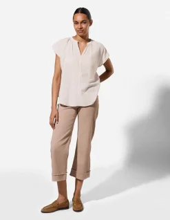Blusenshirt - Streifen - beige