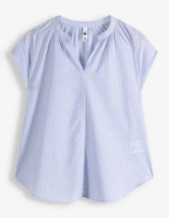Blusenshirt - Streifen - hellblau