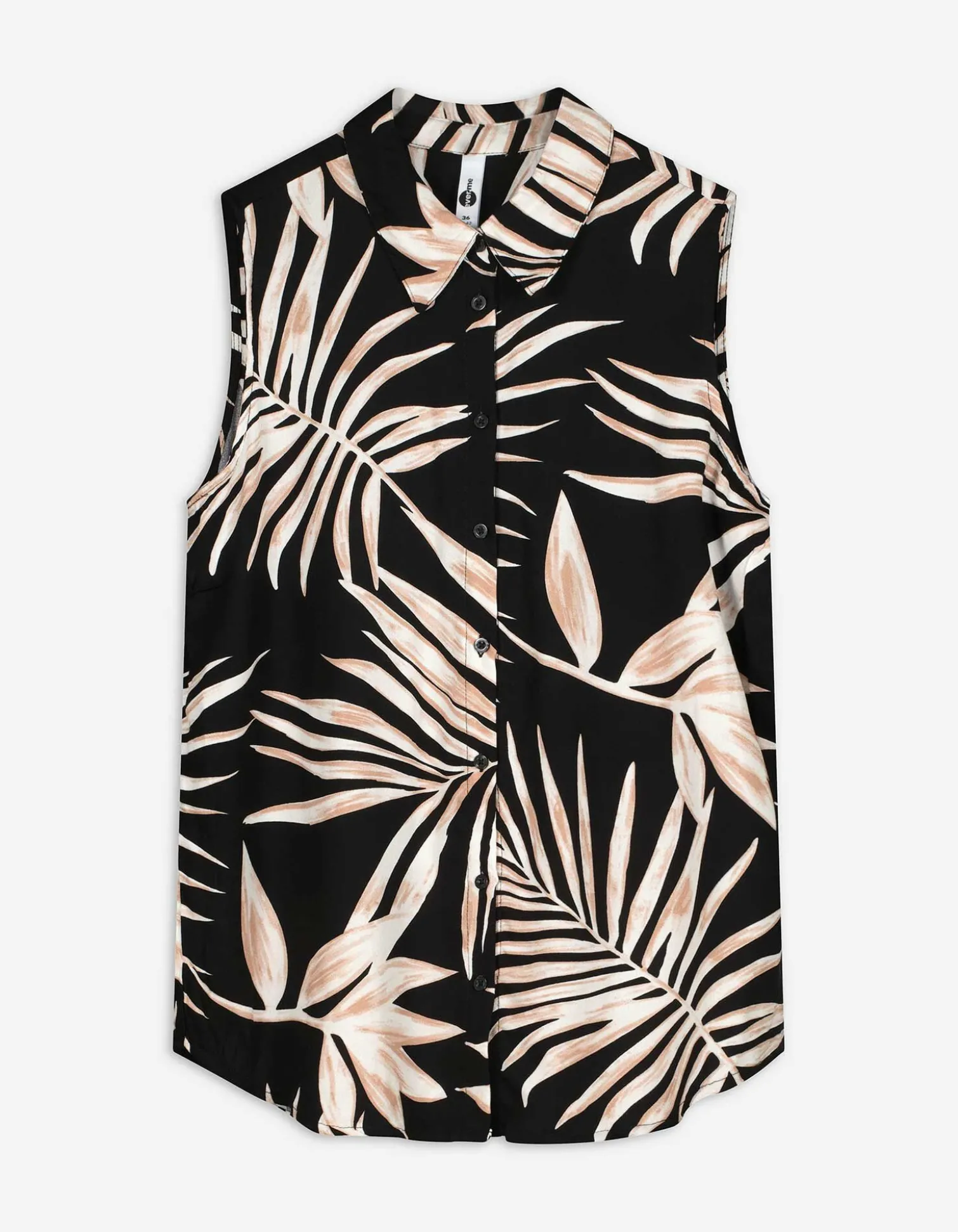 Blusentop - Allover-Print - schwarz