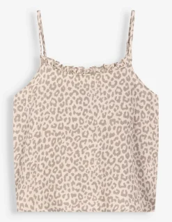 Blusentop - Allover-Print - beige