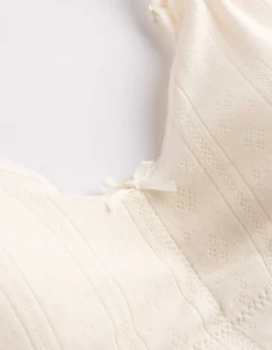Bustier - Pointelle - weiß