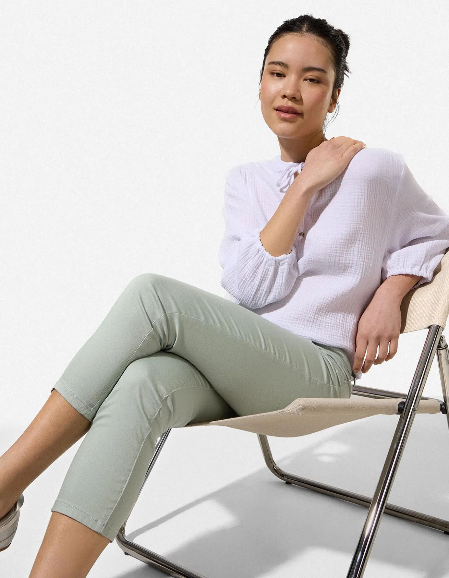 Caprihose - Twill - türkis