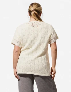 Cardigan - Baumwoll-Mix - weiß