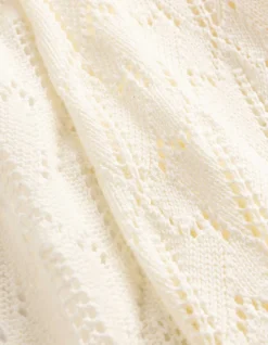 Cardigan - Baumwoll-Mix - weiß