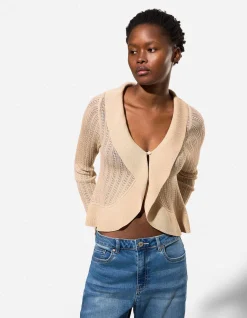 Cardigan - Pointelle - beige