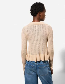 Cardigan - Pointelle - beige