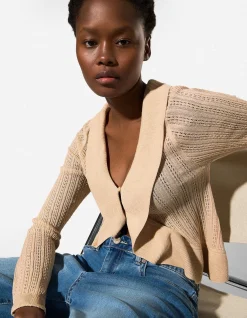 Cardigan - Pointelle - beige