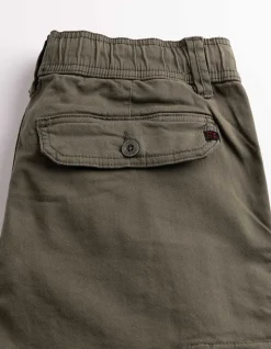 Cargohose - Knopf- und Reißverschluss - dunkelgrün