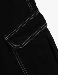 Cargohose - Kontrastnähte - schwarz