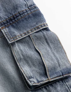 Cargohose - Loose Fit - blau