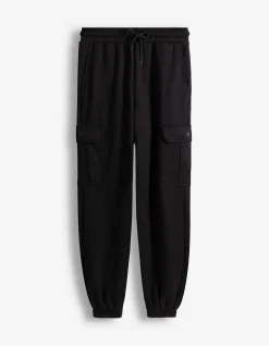 Cargohose - Piqué - schwarz