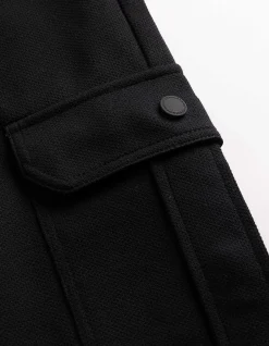 Cargohose - Piqué - schwarz