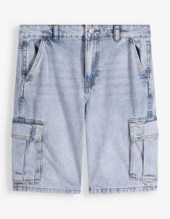 Cargoshorts - light blue denim - blau