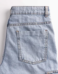 Cargoshorts - light blue denim - blau