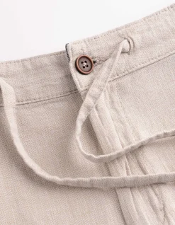 Chinohose - Leinen-Mix - beige