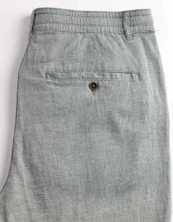 Chinohose - Leinen-Mix - grün