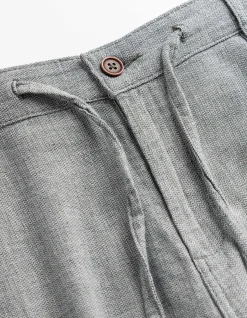 Chinohose - Leinen-Mix - grün