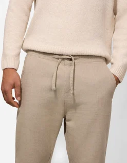 Chinohose - Leinen-Optik - beige