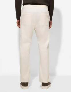 Chinohose - Leinen-Optik - weiß