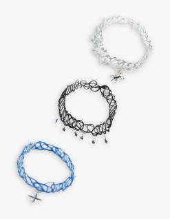 Choker - 3er-Pack - silberfarben