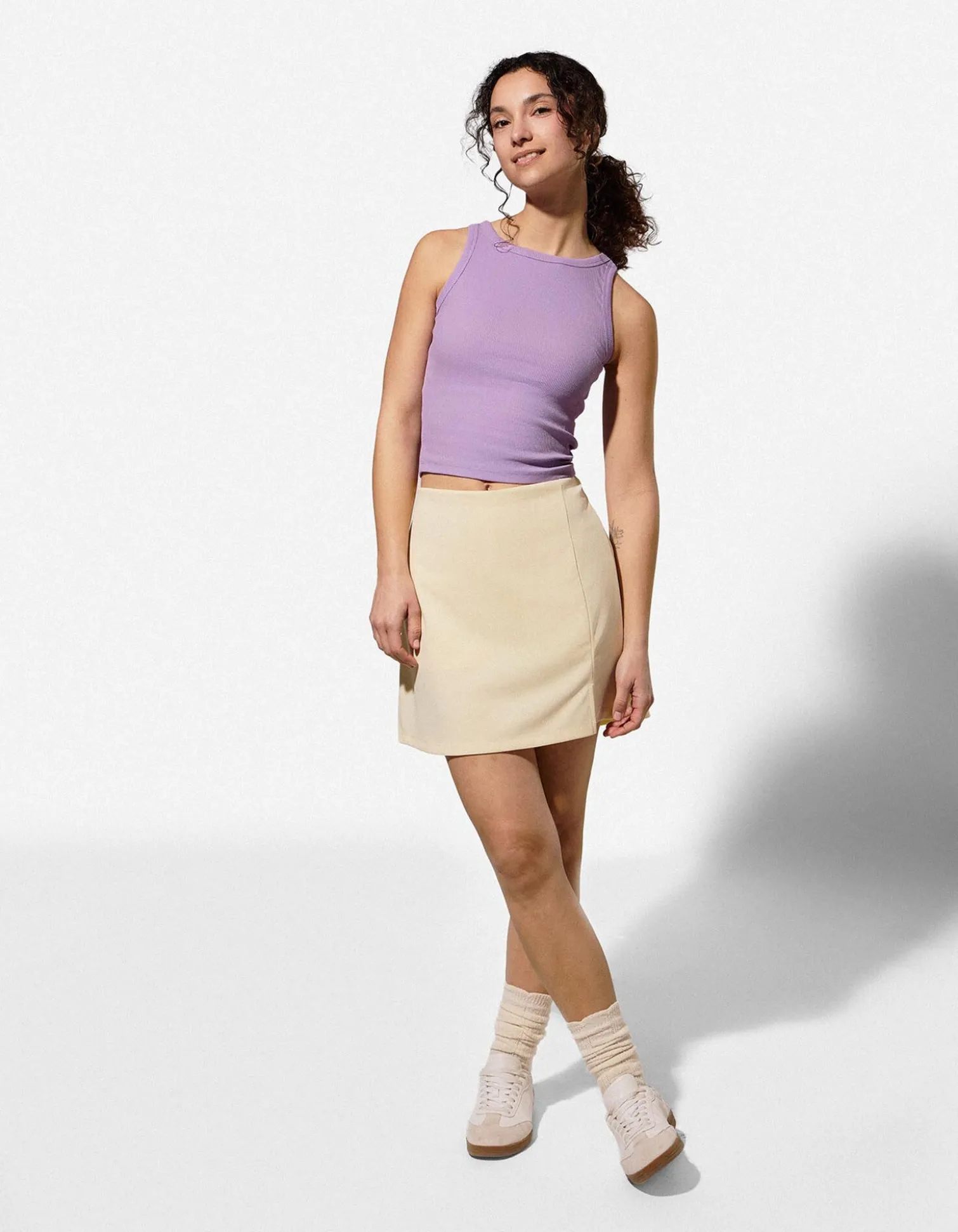 Cropped Top - Gerippt - Pink