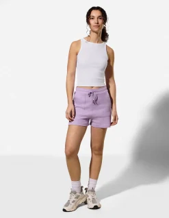 Cropped Top - Gerippt - weiß