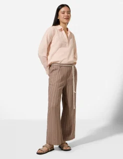 Culotte - Leinen-Optik - braun