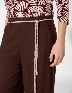 Culotte - Leinen-Optik - dunkelbraun