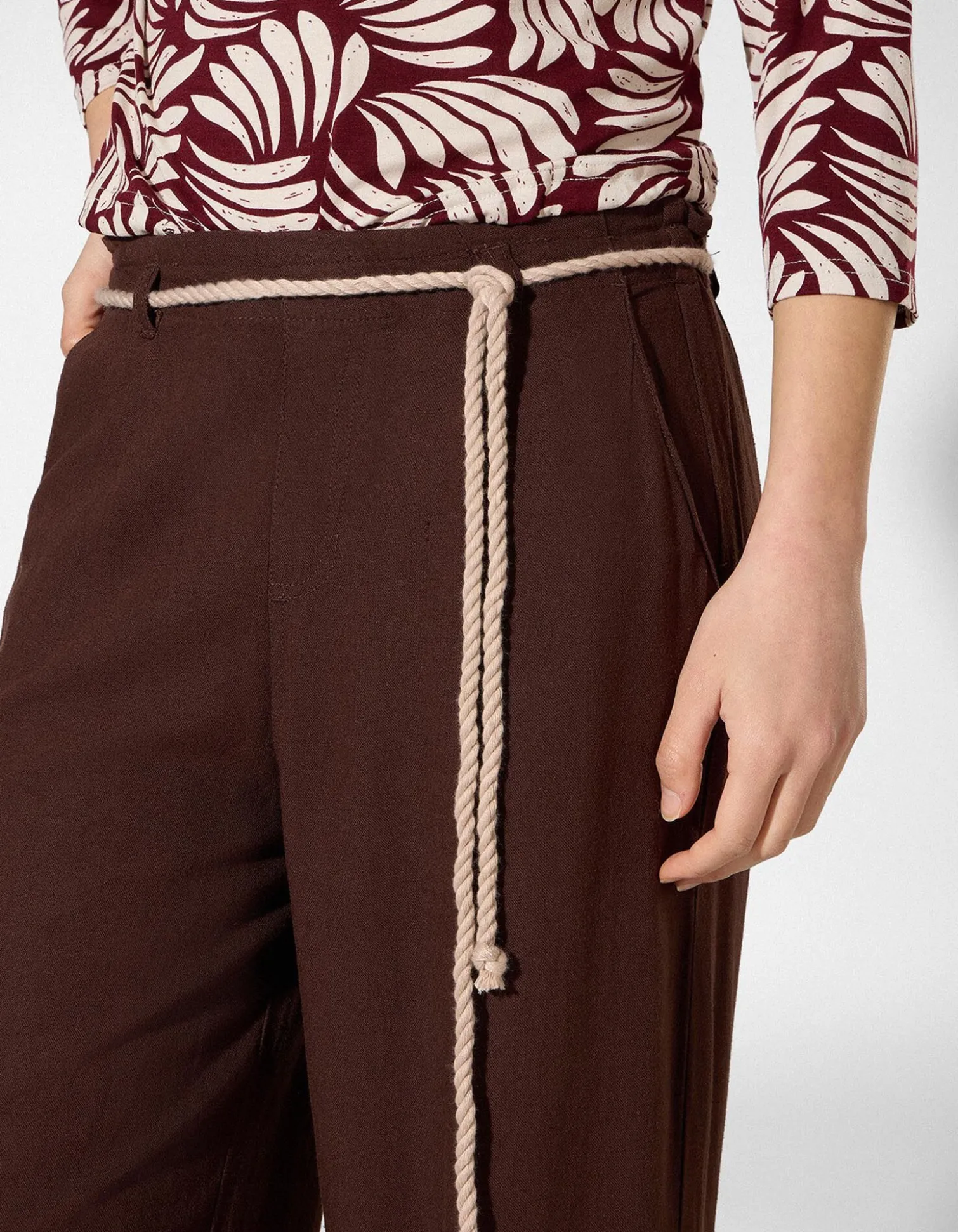 Culotte - Leinen-Optik - dunkelbraun