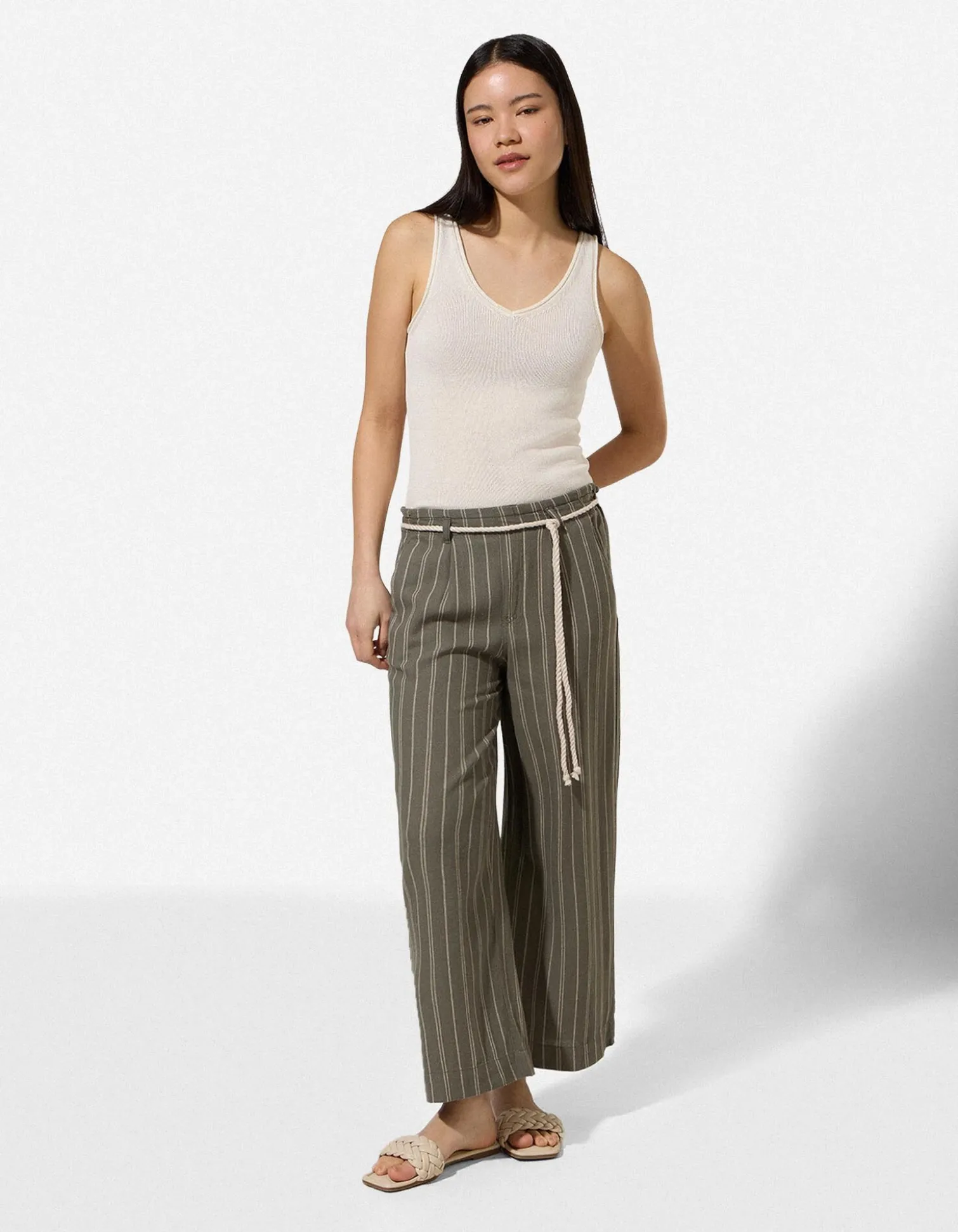 Culotte - Leinen-Optik - grün