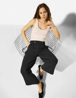 Culotte - Webstoff - schwarz