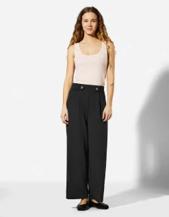 Culotte - Webstoff - schwarz