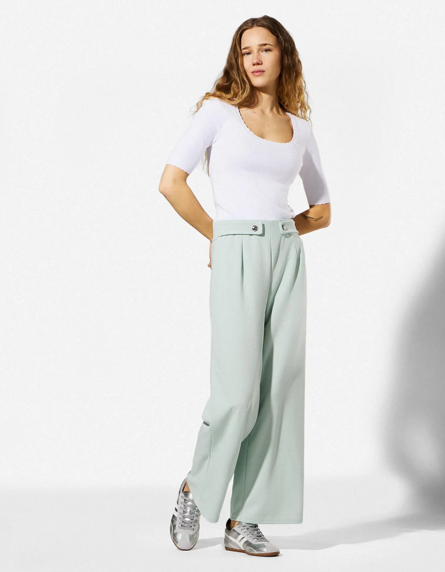 Culotte - Webstoff - türkis