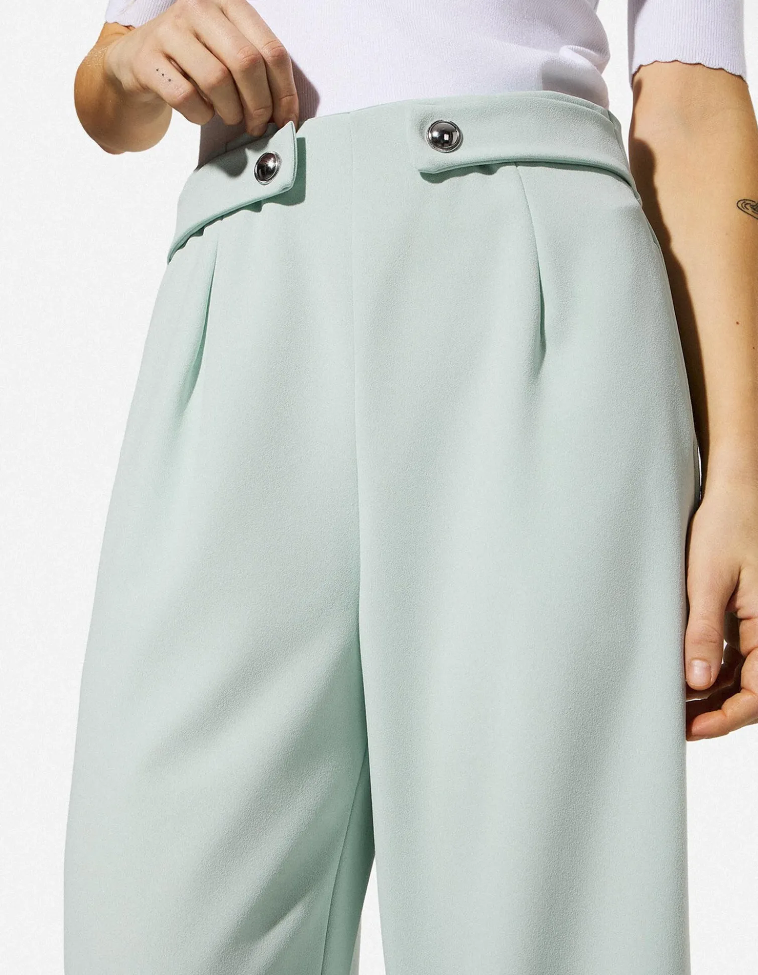 Culotte - Webstoff - türkis