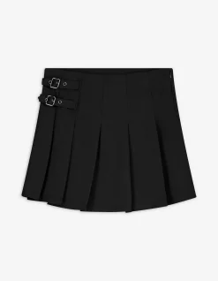 Faltenrock - Twill - schwarz