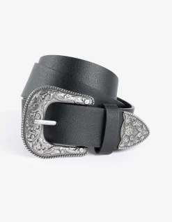 Gürtel - Lederoptik - schwarz