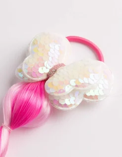 Haargummi - Paillettenbesatz - pink