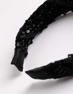 Haarschmuck - Paillettenbesatz - schwarz