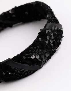 Haarschmuck - Paillettenbesatz - schwarz