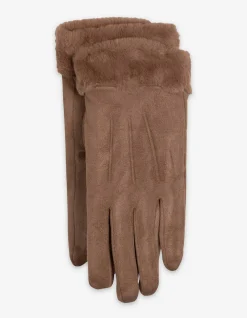 Handschuhe - Kunstleder - hellbraun