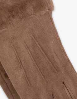 Handschuhe - Kunstleder - hellbraun